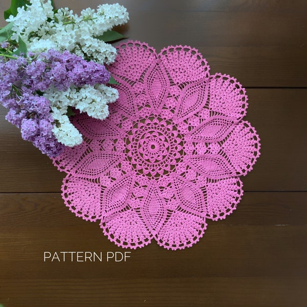 Pdf pattern for crochet doily, step by step crochet tutorial, pattern doily, pdf digital download