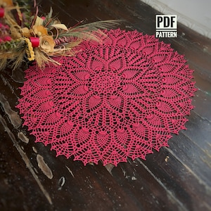 Crochet Pattern for Round Tablecloth - Pineapple Doily Pattern - Pineapple Crochet Tablecloth Pattern - PDF Written Instructions