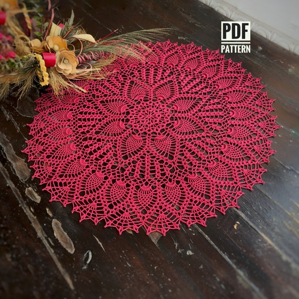 Doilies pattern. PDF crochet doily pattern. Heirloom pineapple tablecloth crochet pattern. PDF digital download