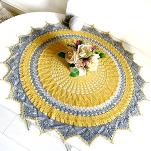 Crochet doily pattern, Vintage pattern Between Meal Centerpiece, Round doily table center, 33 inch diameter, PDF Instant Download