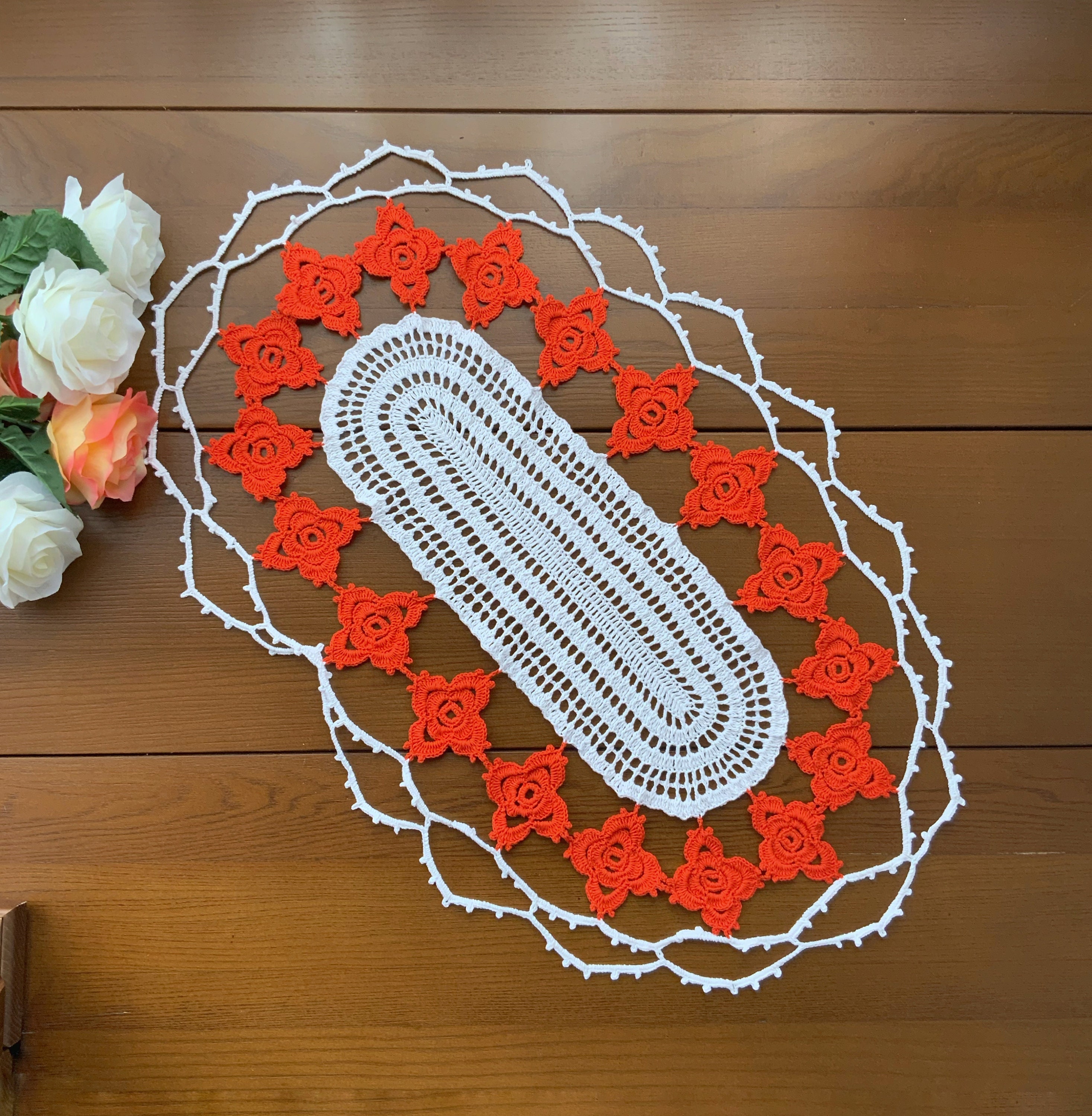 Crochet Pattern for Oval Crochet Doily Flowers Doily Pattern Etsy