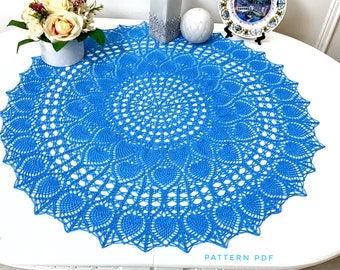 Crochet pattern for large pineapple table center, pineapple doily crochet patterns, PDF crochet pattern, instant download