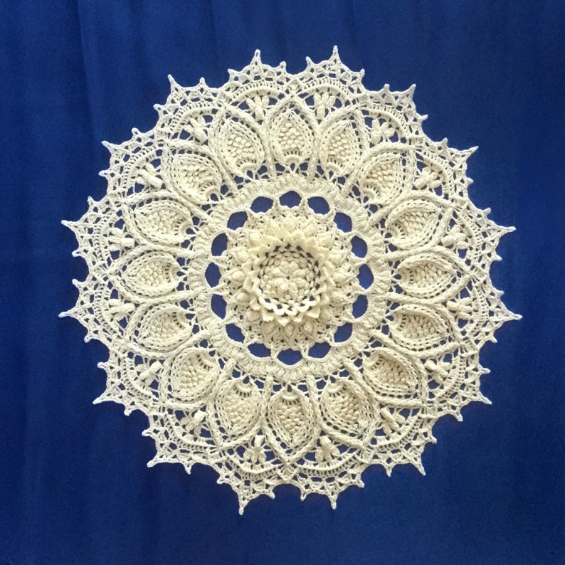 Large crochet doily Highly textured handmade crocheted doily Etsy
