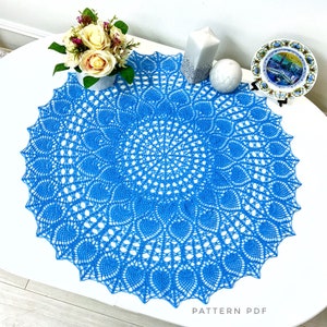 Crochet pattern for large pineapple table center, pineapple doily crochet patterns, PDF crochet pattern, instant download image 2