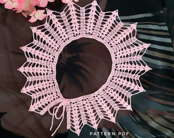 Crochet collar pattern, Ladies lace collar, PDF crochet pattern digital download