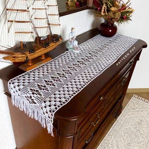 Crochet Table Runner Pattern - Crochet Pattern Doilies - Resplendent Table Topper Decor- PDF Instant Download