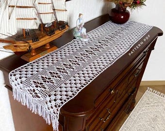 Modèle de chemin de table au crochet - Napperons au crochet - Décoration de table resplendissante - Téléchargement PDF instantané