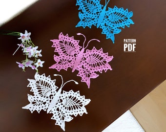 Butterfly crochet pattern, crochet applique pattern, butterfly pattern, vintage crochet pattern, INSTANT PDF DOWNLOAD