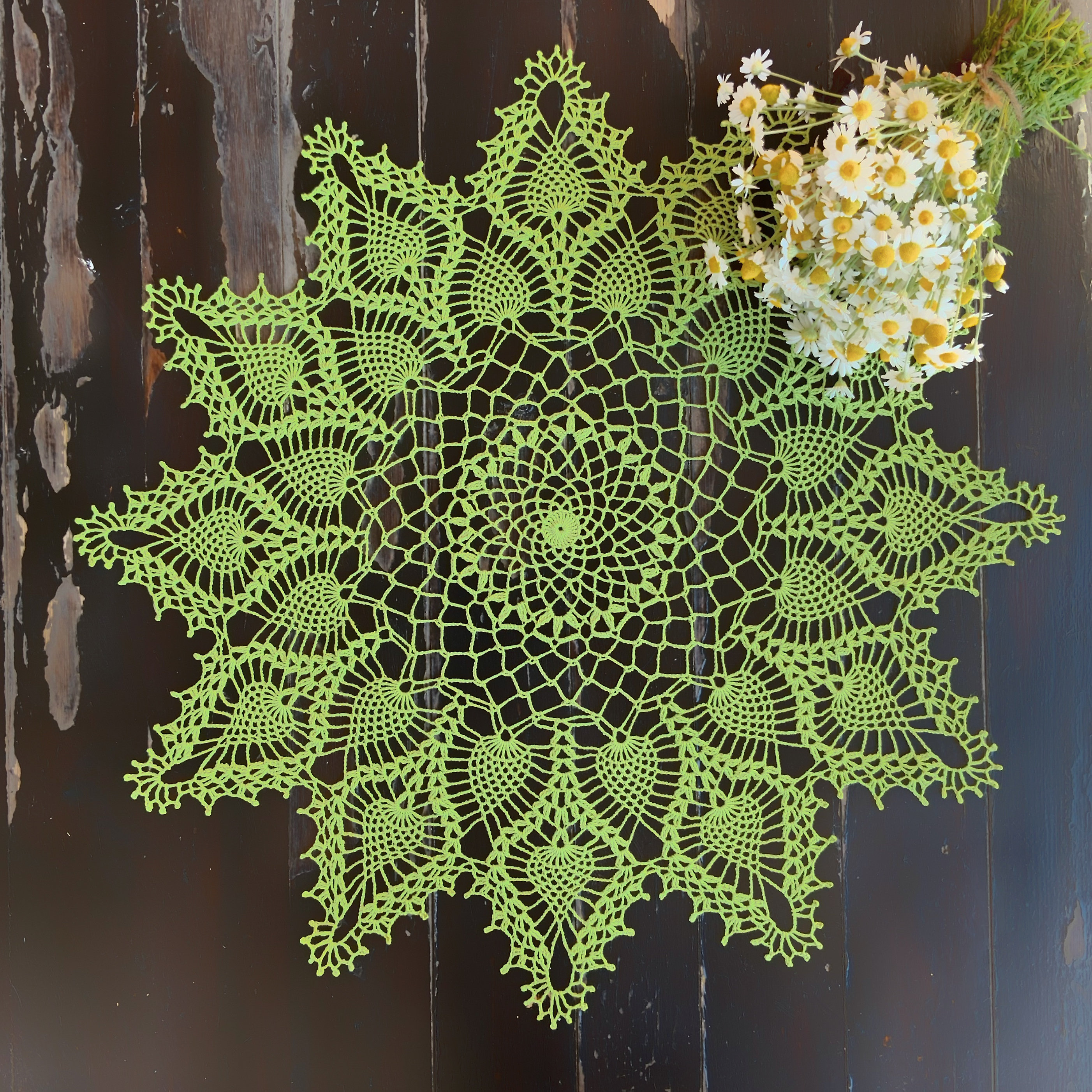 Crochet Pattern Doily Vintage Pineapple Doily Heirloom Etsy