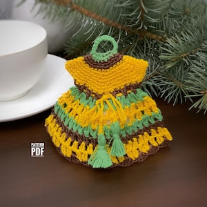 Crochet Pattern for Dressy Potholder - Thread Crochet Potholders - Pattern Potholders Home Accessory Decoration - PDF Instant Download