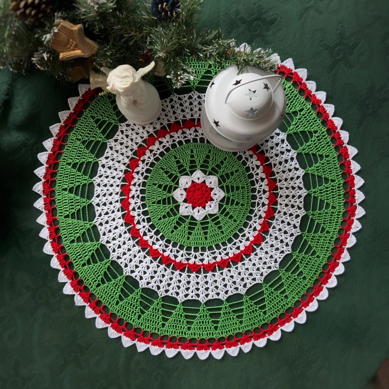 Crochet pattern for Christmas doily, crochet doily, Christmas tablecloth, Christmas patterns crochet, PDF Digital Download image 9
