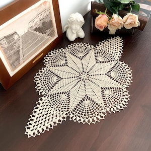 Crochet Pattern Lace Doily - Crochet Oval Doily Patterns - Pineapple Crochet Tablecloth - PDF Instant Download