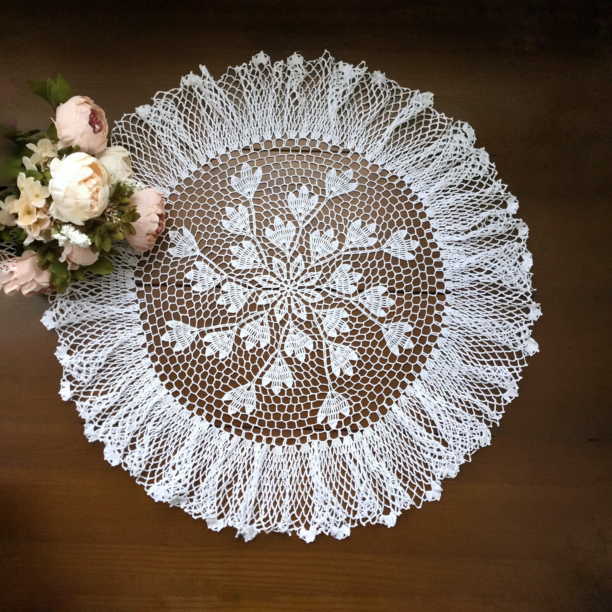 Crochet doily patterns ruffle edge doily instant download Etsy