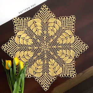 Crochet Pattern for the Home - Easter Crochet Doily Pattern- Crochet Table Cover Pattern -Tablecloth Crochet Pattern - PDF Digital Download