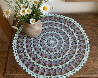 Large lace doily pattern, 19 inch round doily, easy doily crochet pattern, PDF Instant Download
