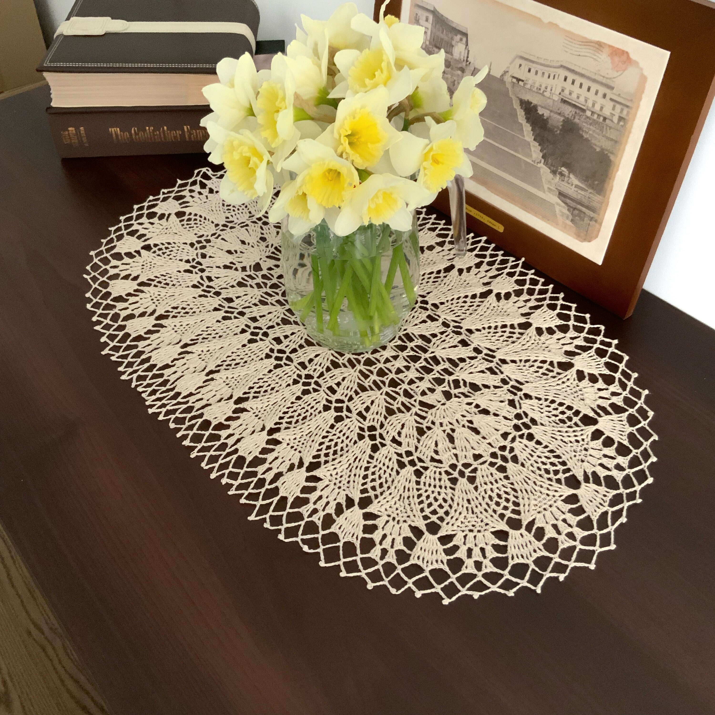 36 Doily Crochet Patterns for Elegant Handmade Home Decor 31 Ecru oval lace doily