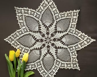 Lace Doily Crochet Pattern - Pineapple Crochet Doily Pattern - Vintage Crochet Pattern Doilies - PDF Instant Download