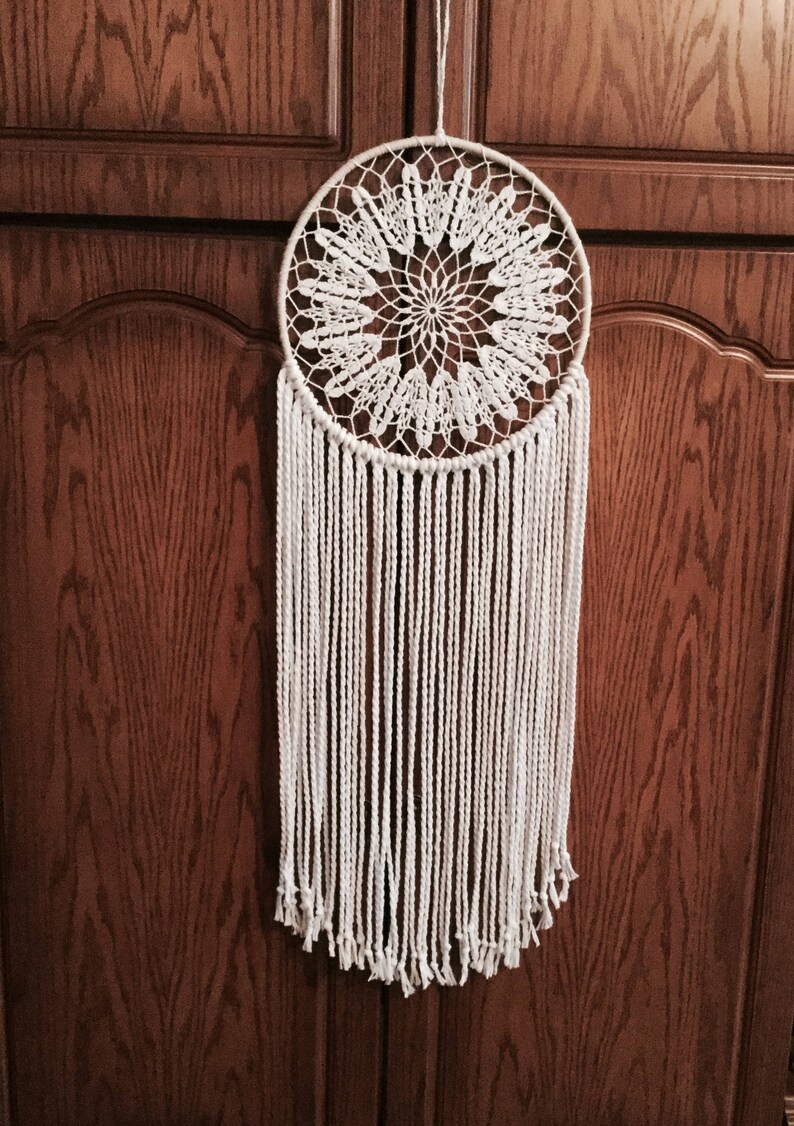 White Dream Catcher Wall Hanging Doily Dream Catcher Large Etsy