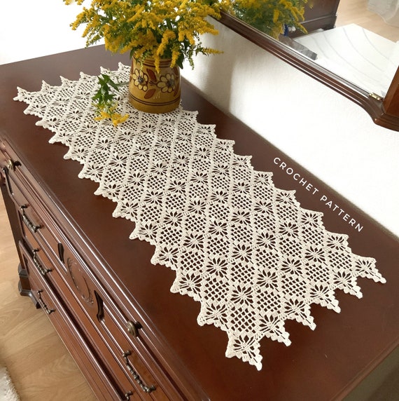 Pattern Pdf for Crochet Table Runners Doily Crochet Pattern Etsy