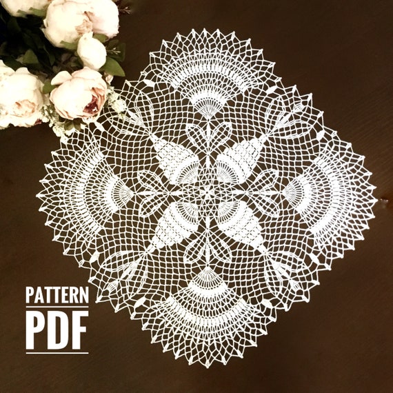 Crochet Doily Pattern Crochet Square Doily Step by Step Etsy