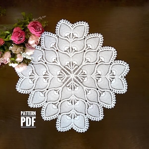 Crochet Pattern for Pineapple Tablecloth - Square Pineapple Doily Pattern - Rectangle Crochet Tablecloth Pattern - PDF Instant Download