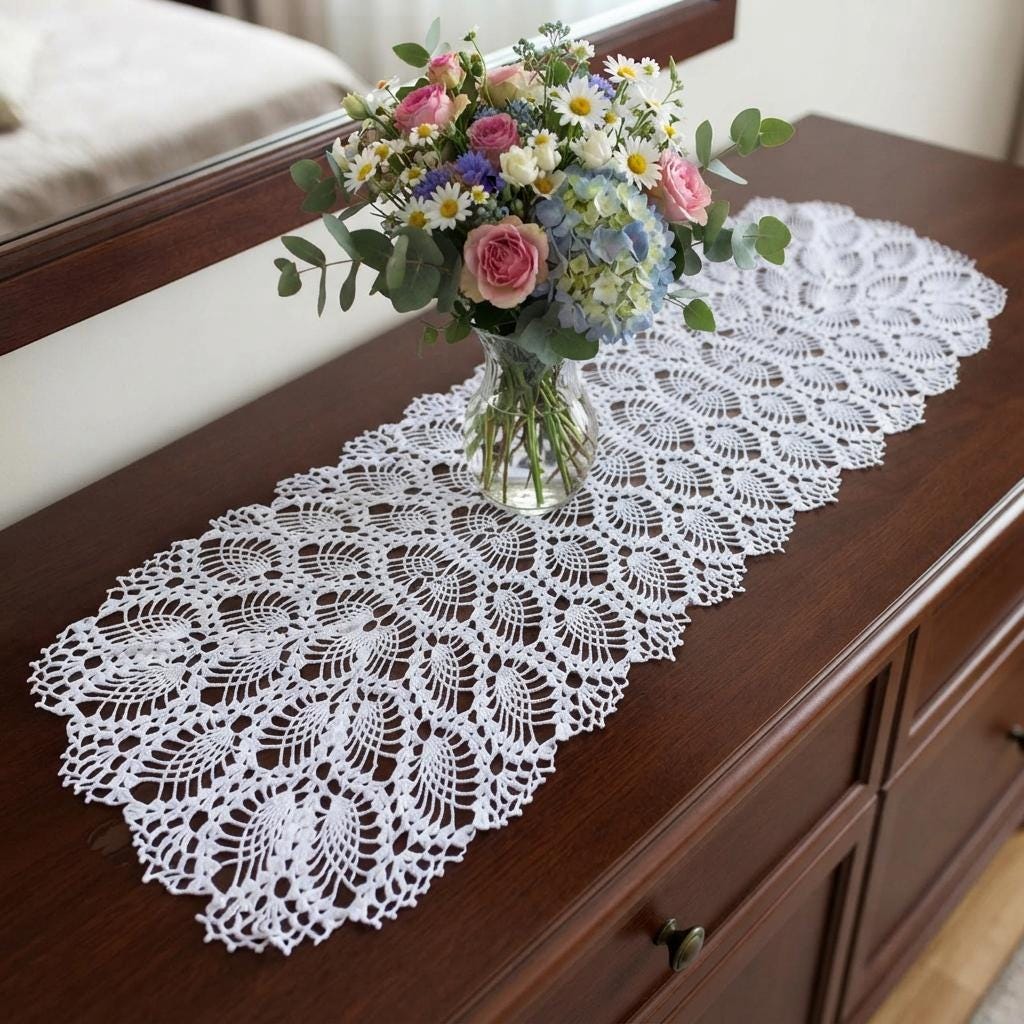 Crochet Pattern Oval Doily - Pineapple Doilies Pattern - Crochet