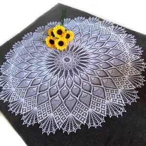 Crotchet Tablecloth Pattern - Crochet Doily Pattern Written Instruction - Pineapple Tablecloth Crotchet Pattern - PDF Instant Download
