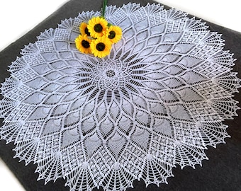 Crochet Tablecloth Pattern - Crochet Doily Pattern Written Instruction - Pineapple Tablecloth Crochet Pattern - PDF Instant Download
