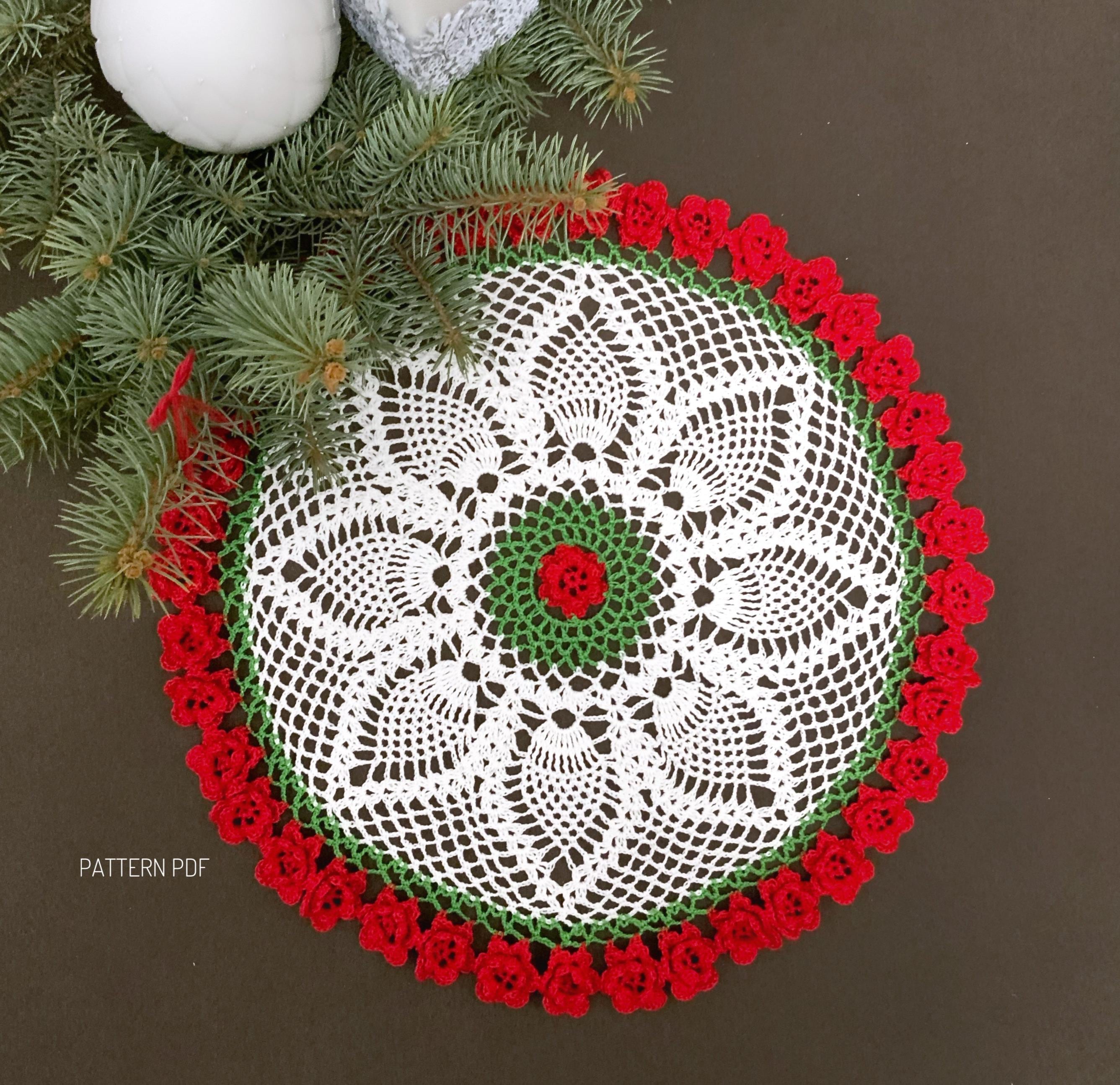 36 Doily Crochet Patterns for Elegant Handmade Home Decor 32 Pattern pineapple doily with roses