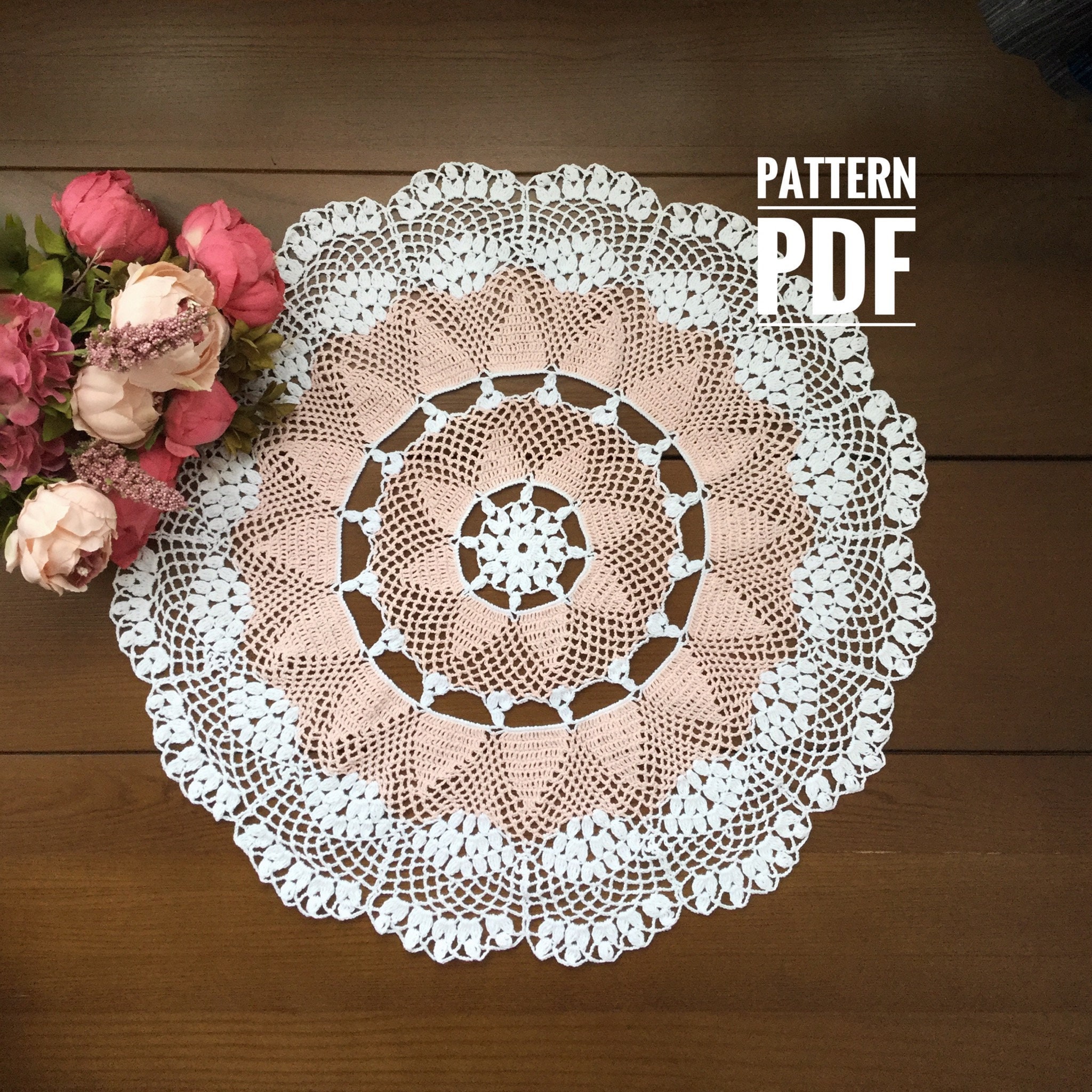 Crochet thread patterns crochet pattern for doily vintage etsy