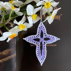 Lace Cross Crochet Pattern - Small Crochet Cross Pattern - Crochet Lace Cross Bookmark Pattern - PDF Instant Download
