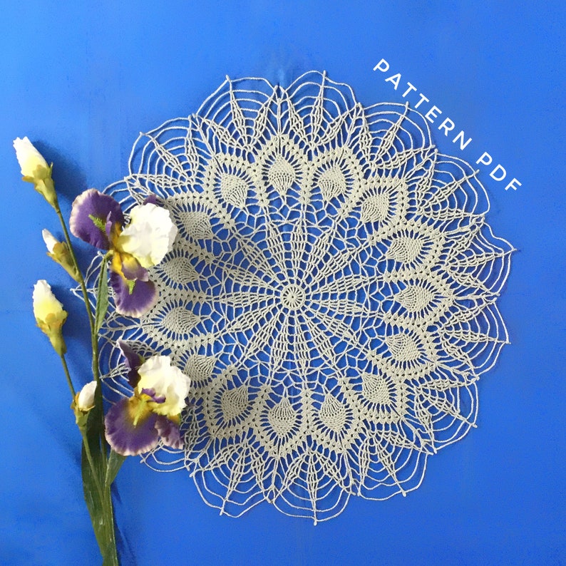 Crochet Pattern Round Doily crocheted Easy Doily Etsy