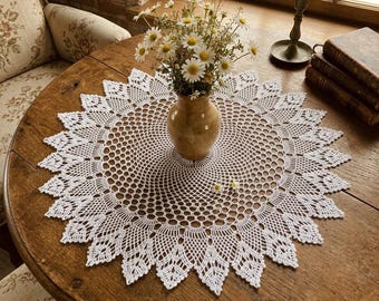Crochet Doily Pattern Written - Round Lace Doily Pattern - Instant Download