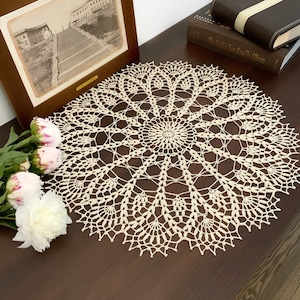Lace doily crochet pattern, Round doily table center, Vintage pineapple doily pattern, PDF Instant Download