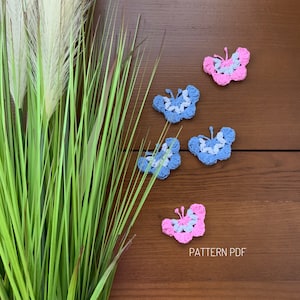Butterflies Crochet Pattern - Crochet Creative Patterns - Crocheted Butterfly Applique - Crochet Brooch Animals - PDF Instant Download
