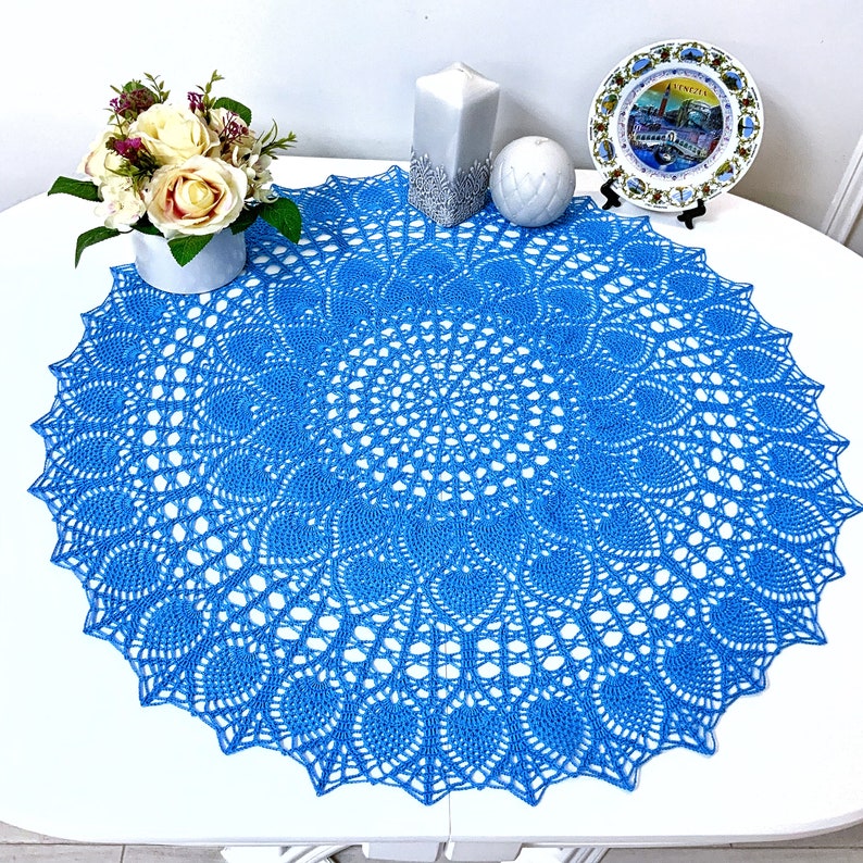 Crochet pattern for large pineapple table center, pineapple doily crochet patterns, PDF crochet pattern, instant download image 5