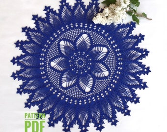 Crochet pattern for pineapple doily, vintage crochet lace patterns, PDF crochet pattern, instant download