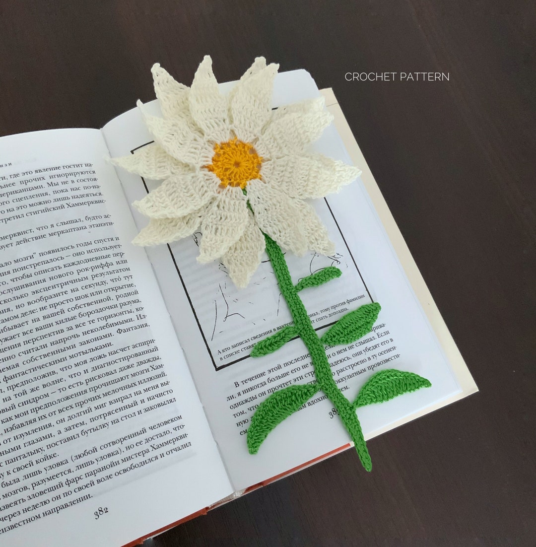 Bookmark Crochet Pattern, Flower Bookmark, Pattern Crochet Flowers