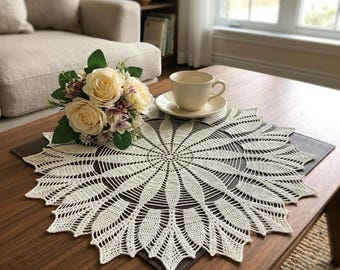 Lace Doily Crochet Pattern, Elegant Centerpiece DIY, Detailed Crochet Instructions, Modern Farmhouse Decor, Digital Pattern PDF
