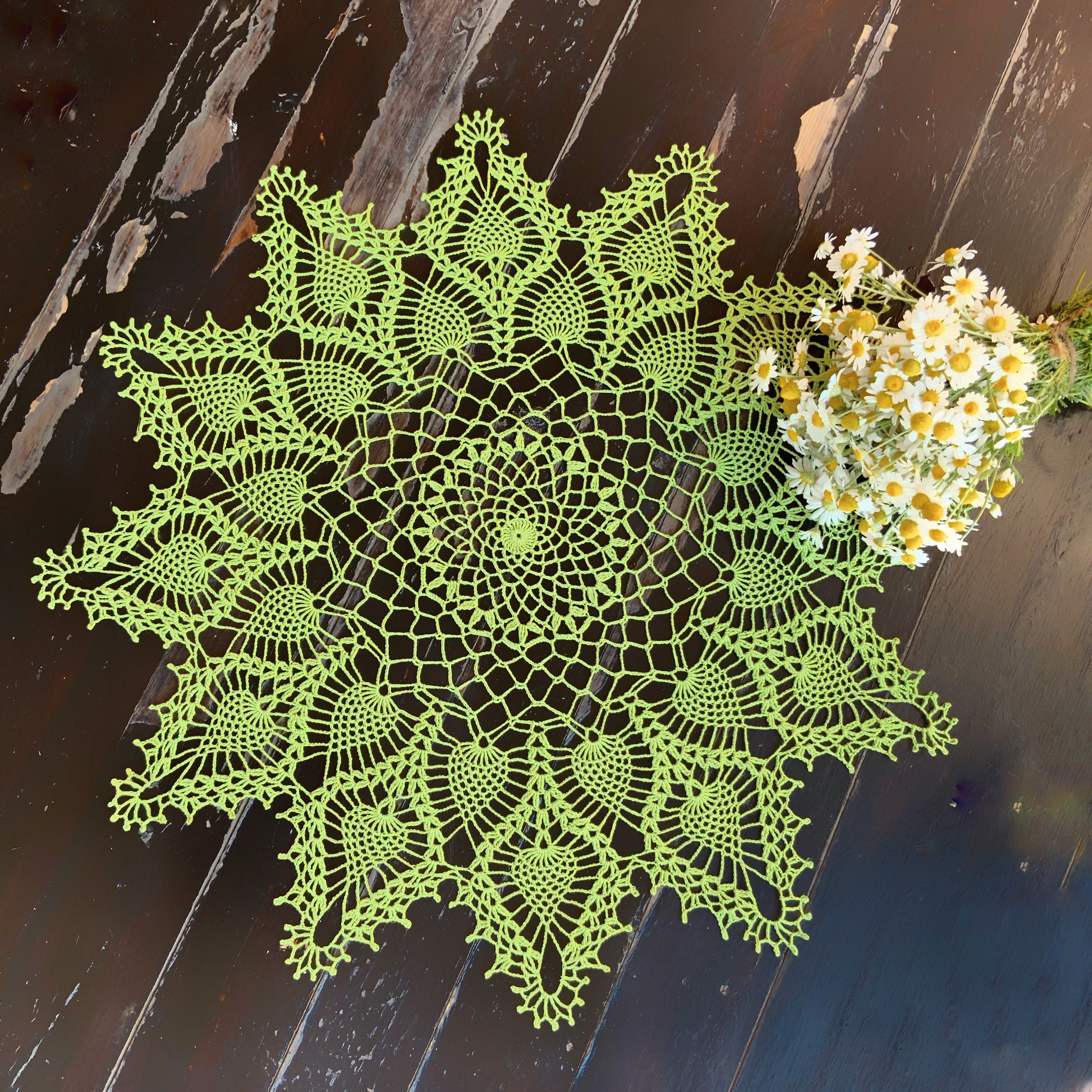 Crochet Pattern Doily Vintage Pineapple Doily Heirloom Etsy