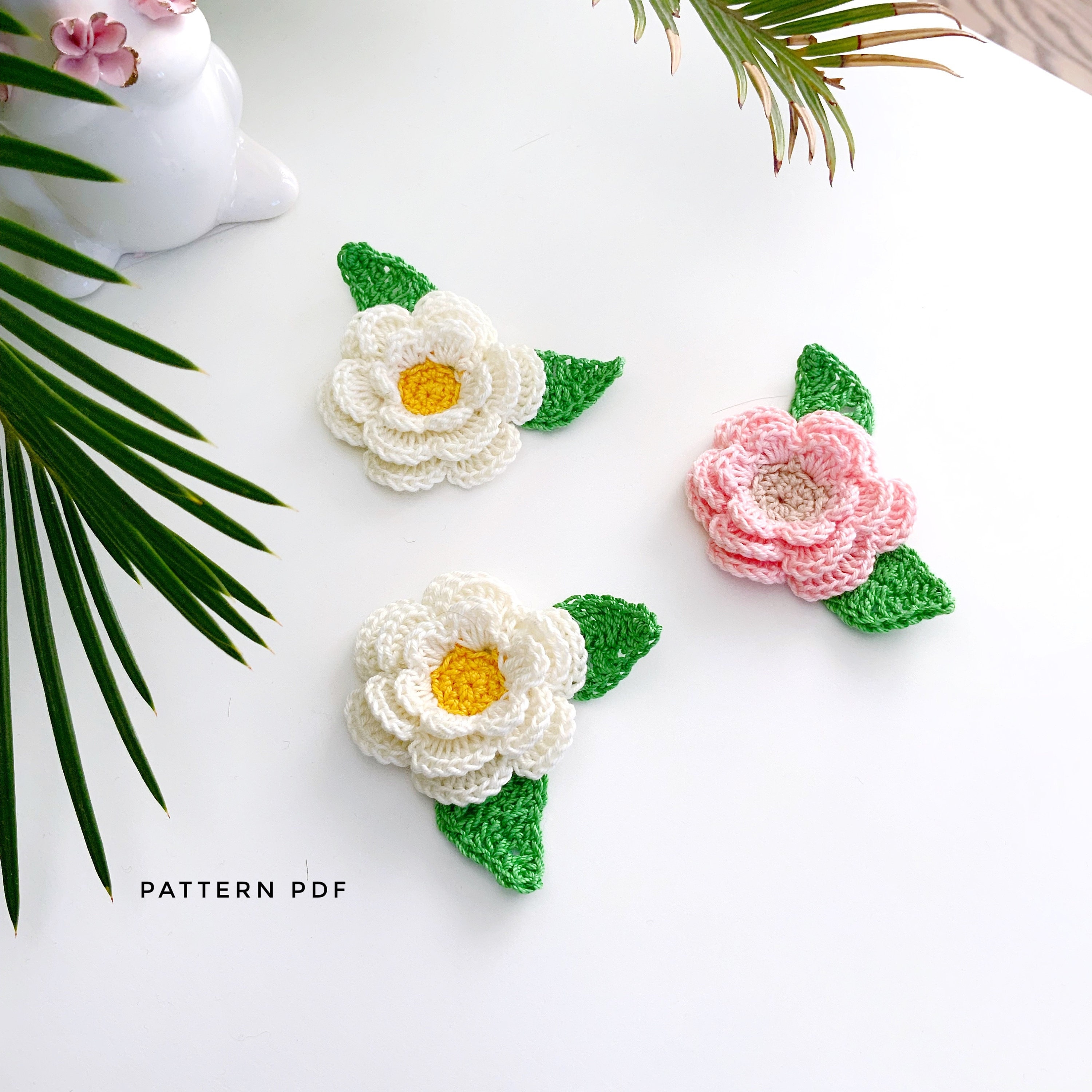 uncinetto, a forma di fiore, fatte a mano, da cucire, per vestiti o