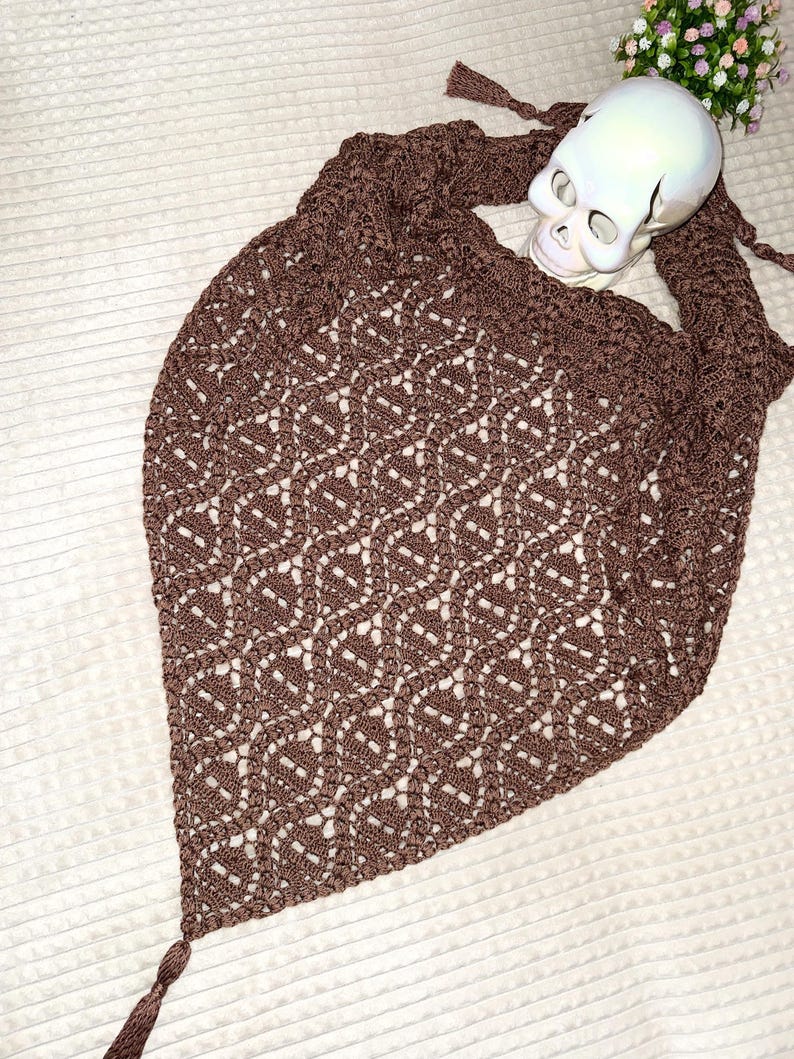 Skull Shawl Crochet Pattern - Crochet Skull Lace Shawl Pattern - Lost ...
