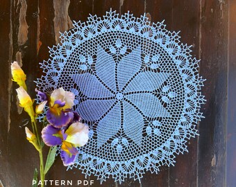 Pattern for crochet doily, vintage crochet pattern, pdf crochet  doily pattern, heirloom lace crochet pattern, PDF digital download