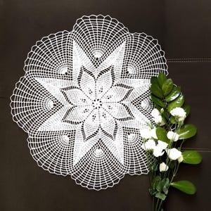 Crochet Patterns for Lace Round Tablecloths- Diagram Crochet Doilies Patterns- Vintage Crochet Patterns Doily -27 Inch -PDF Instant Download