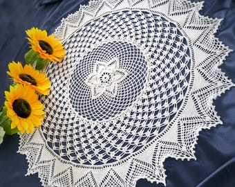 Pattern for Crochet Round Doily - Crochet Doily Pattern Large - Written Instruction Pattern Doilies - PDF Instant Download