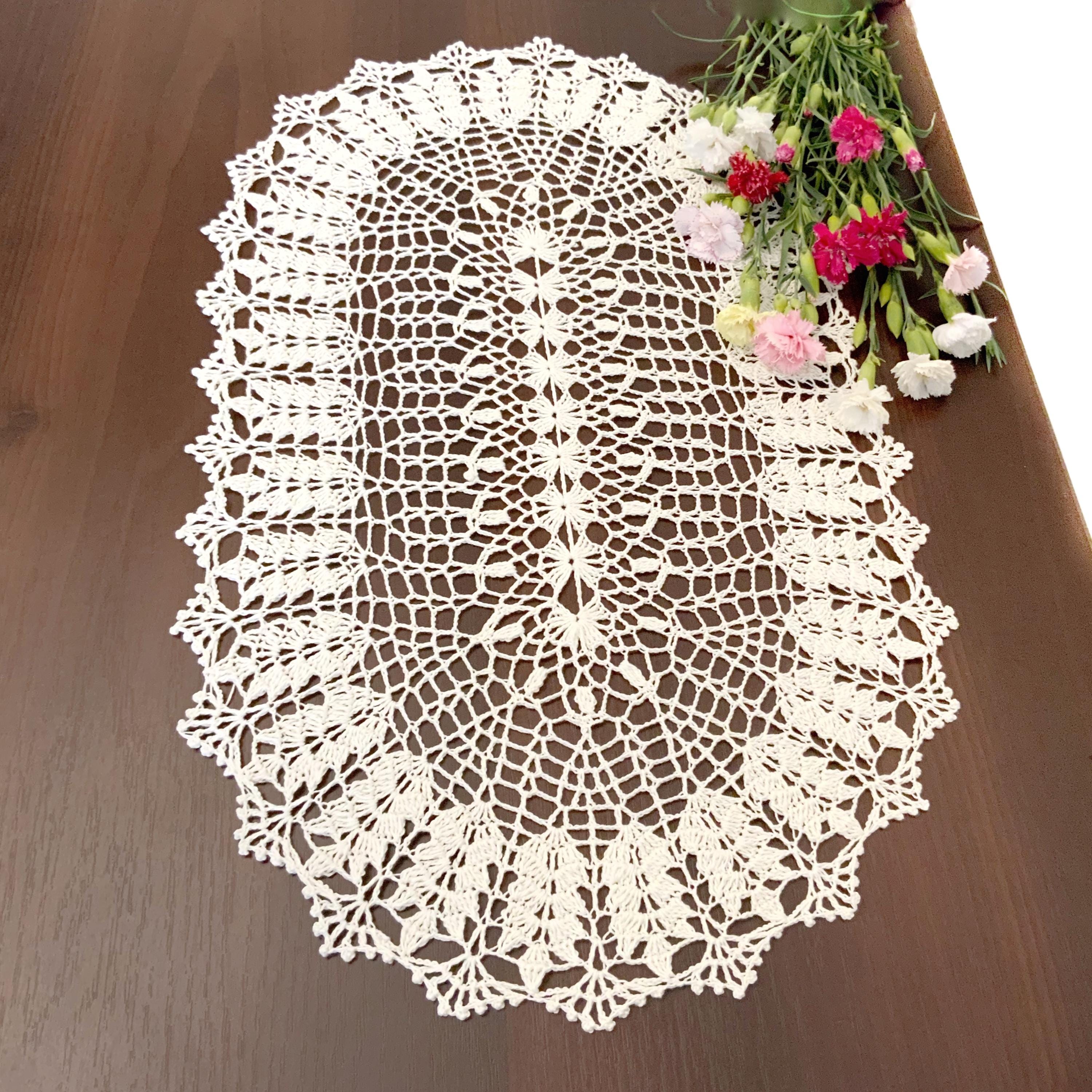 Lelefly Chemin de table rectangulaire en dentelle au crochet