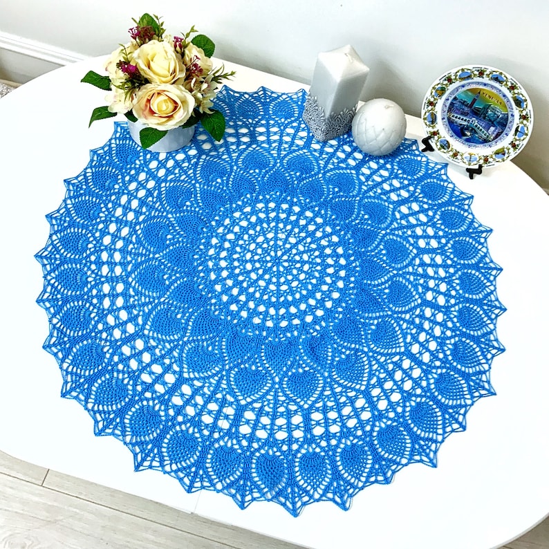 Crochet pattern for large pineapple table center, pineapple doily crochet patterns, PDF crochet pattern, instant download image 3