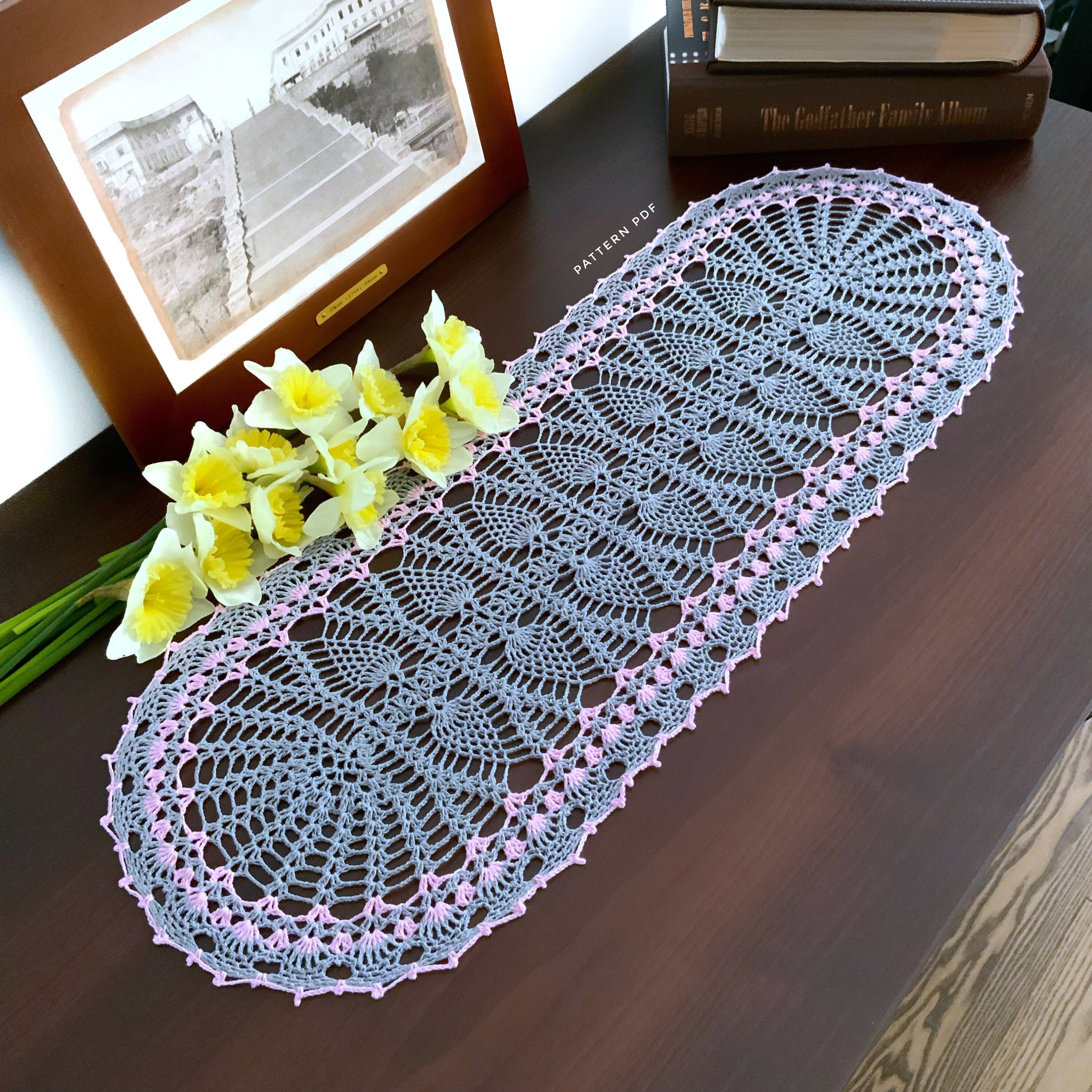 Pineapple crochet table runner