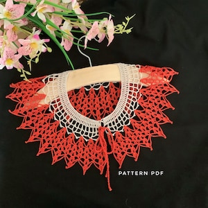 Pattern crochet collar, lace collar pattern, PDF crochet pattern digital download