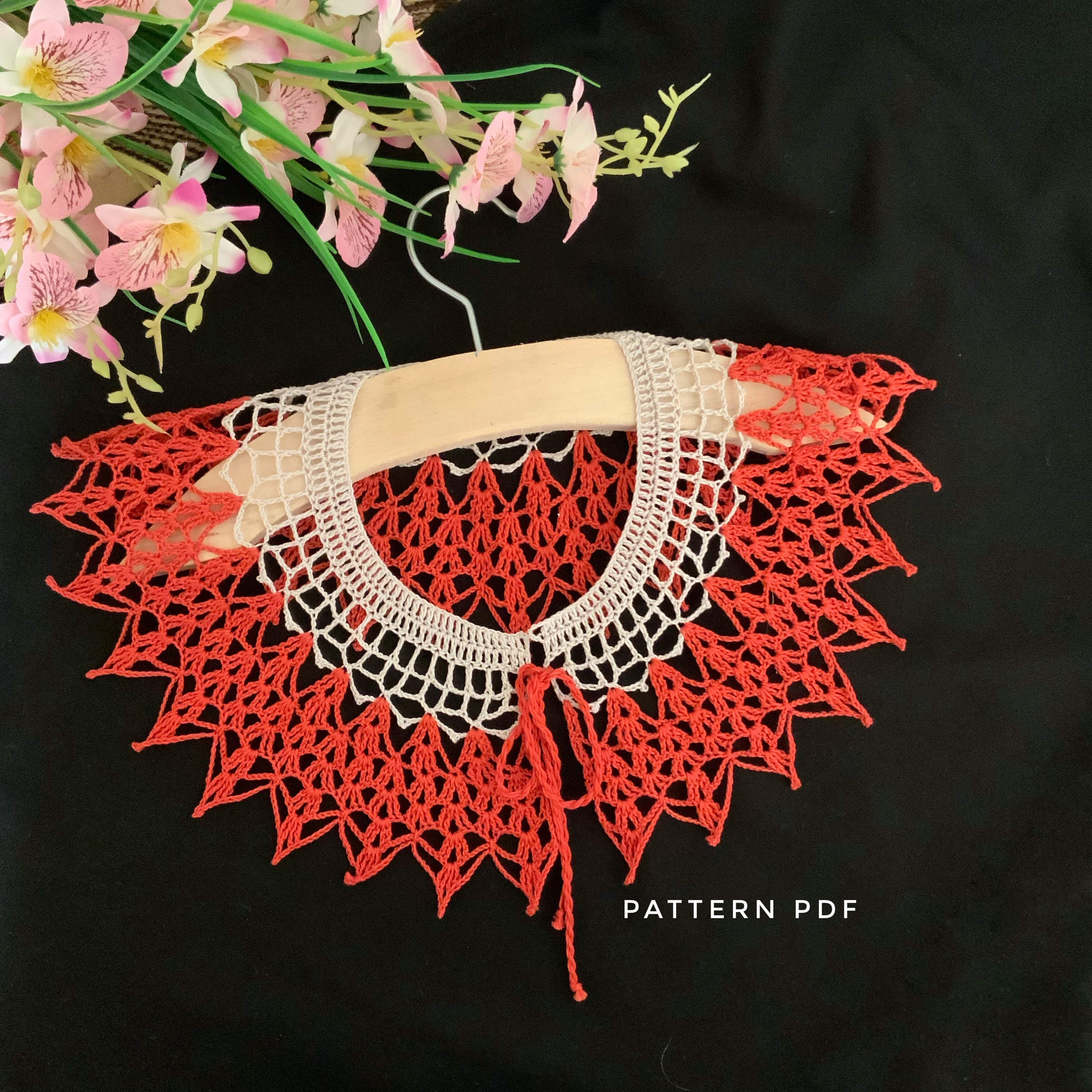31 Crochet Collar Patterns with Spider Web, Lace, and Strawberry Styles 9 Pattern crochet collar